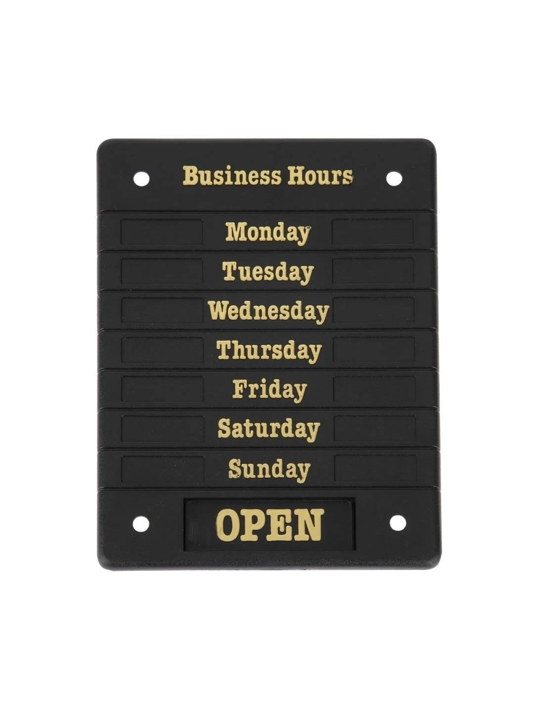 Panneau horaires d'ouverture