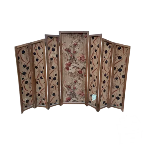 Paravent 19 éme noyer 7 Vantaux