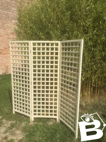 Paravent claustra blanc cassé