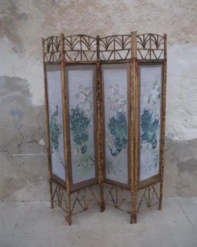 Paravent en bambou vintage