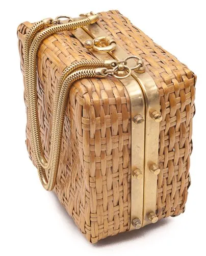 Petit sac en osier et laiton