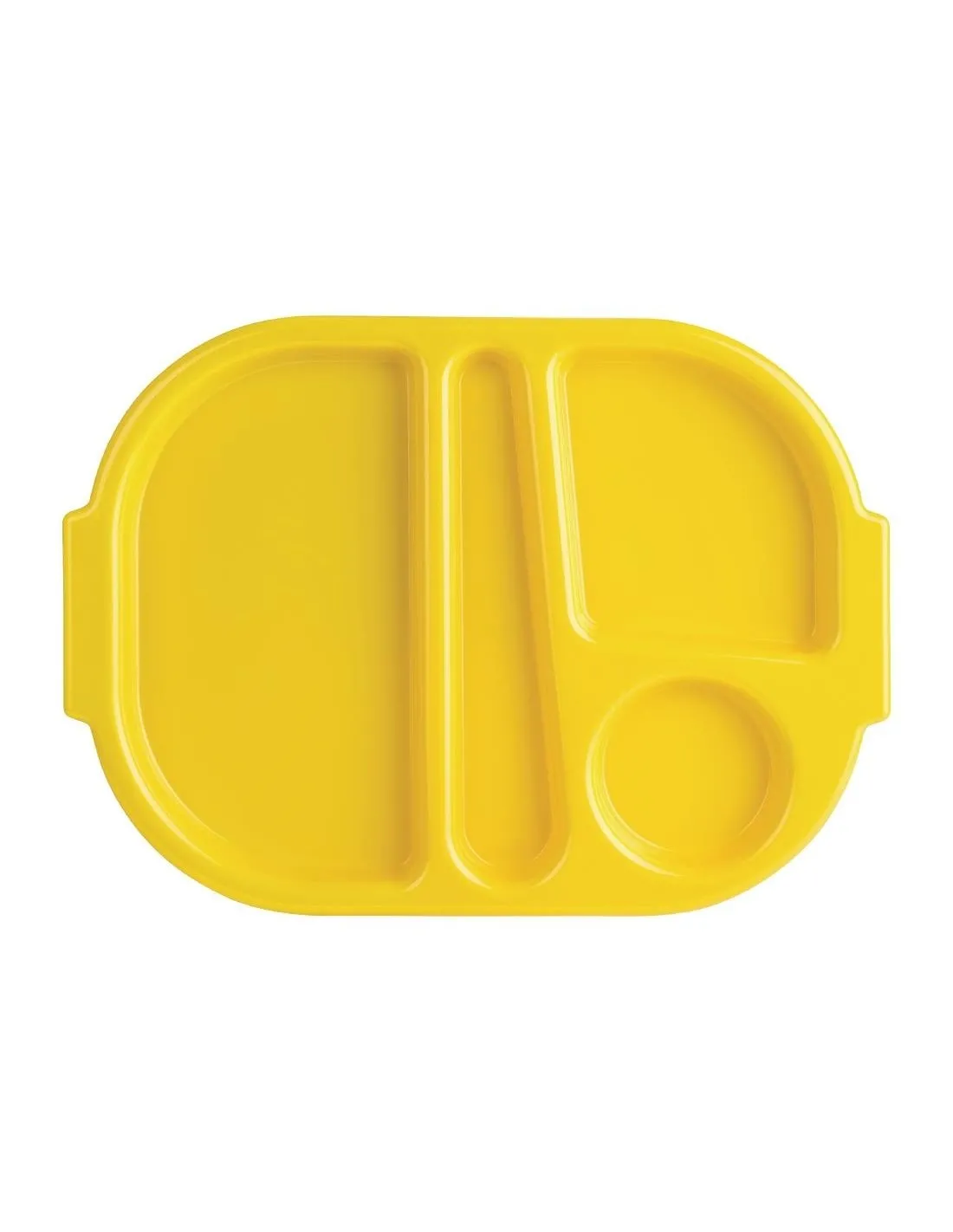 Petits plateaux repas à compartiments en polypropylène Olympia Kristallon jaunes 321mm (Box 10)