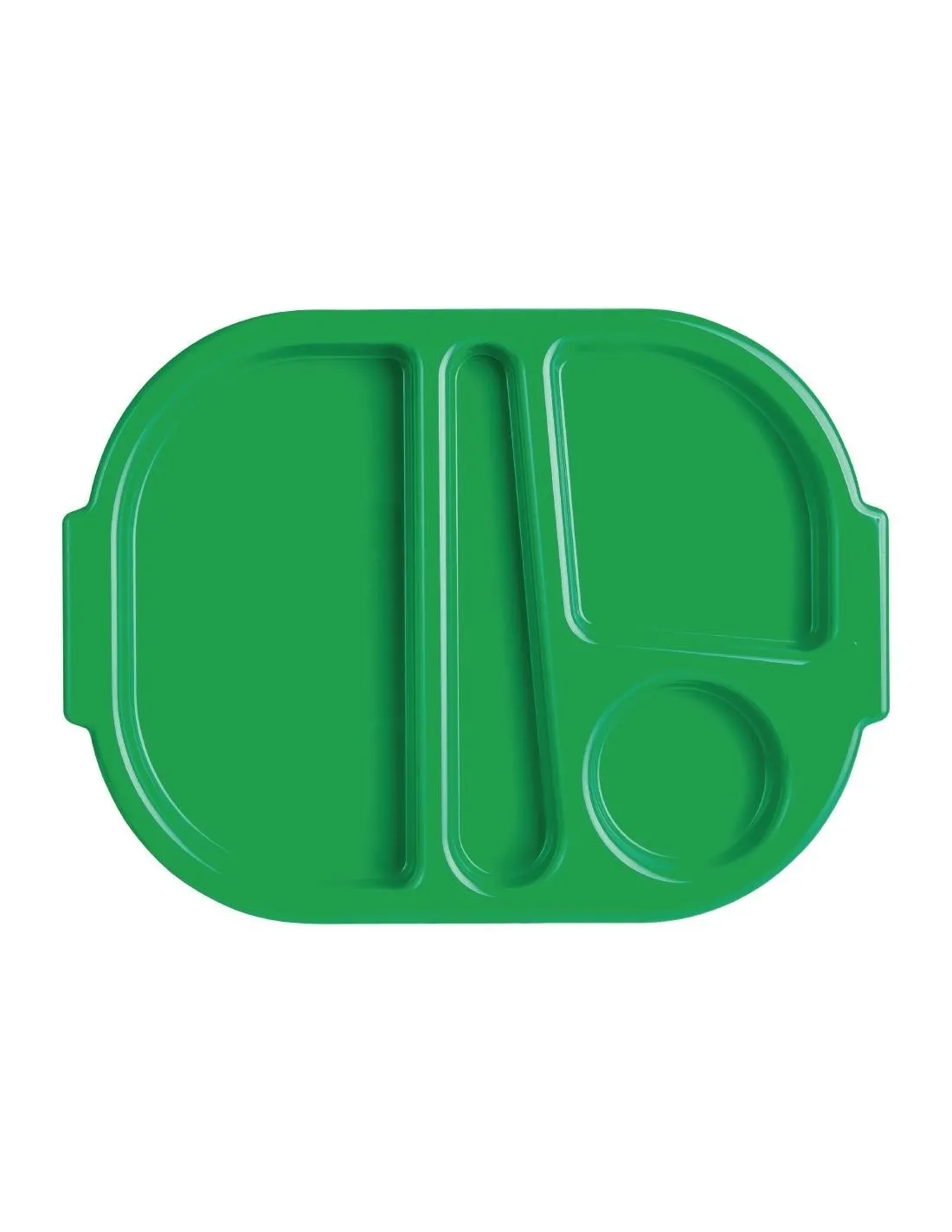 Petits plateaux repas à compartiments en polypropylène Olympia Kristallon verts 321mm (Box 10)