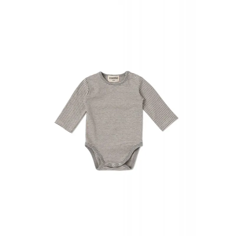 body suave recién nacido cozmo grey stripes