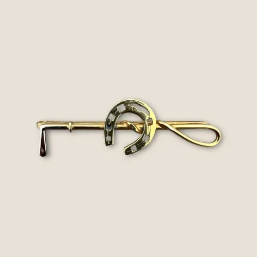 Pince à cravate vers 1950 Vintage Attribut Équitation -Cravache-fer à cheval