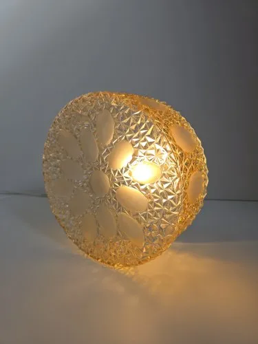 PLAFONNIER VINTAGE EGLO VERRE AMBRÉ 1970