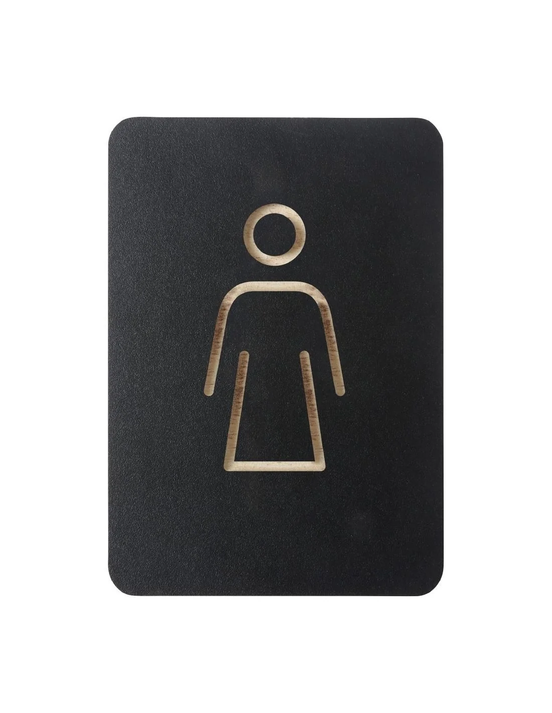 Plaque signalétique noire Europel femme