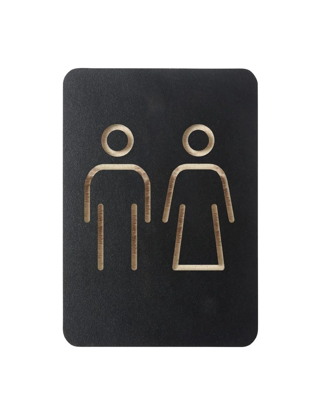 Plaque signalétique noire Europel homme/femme