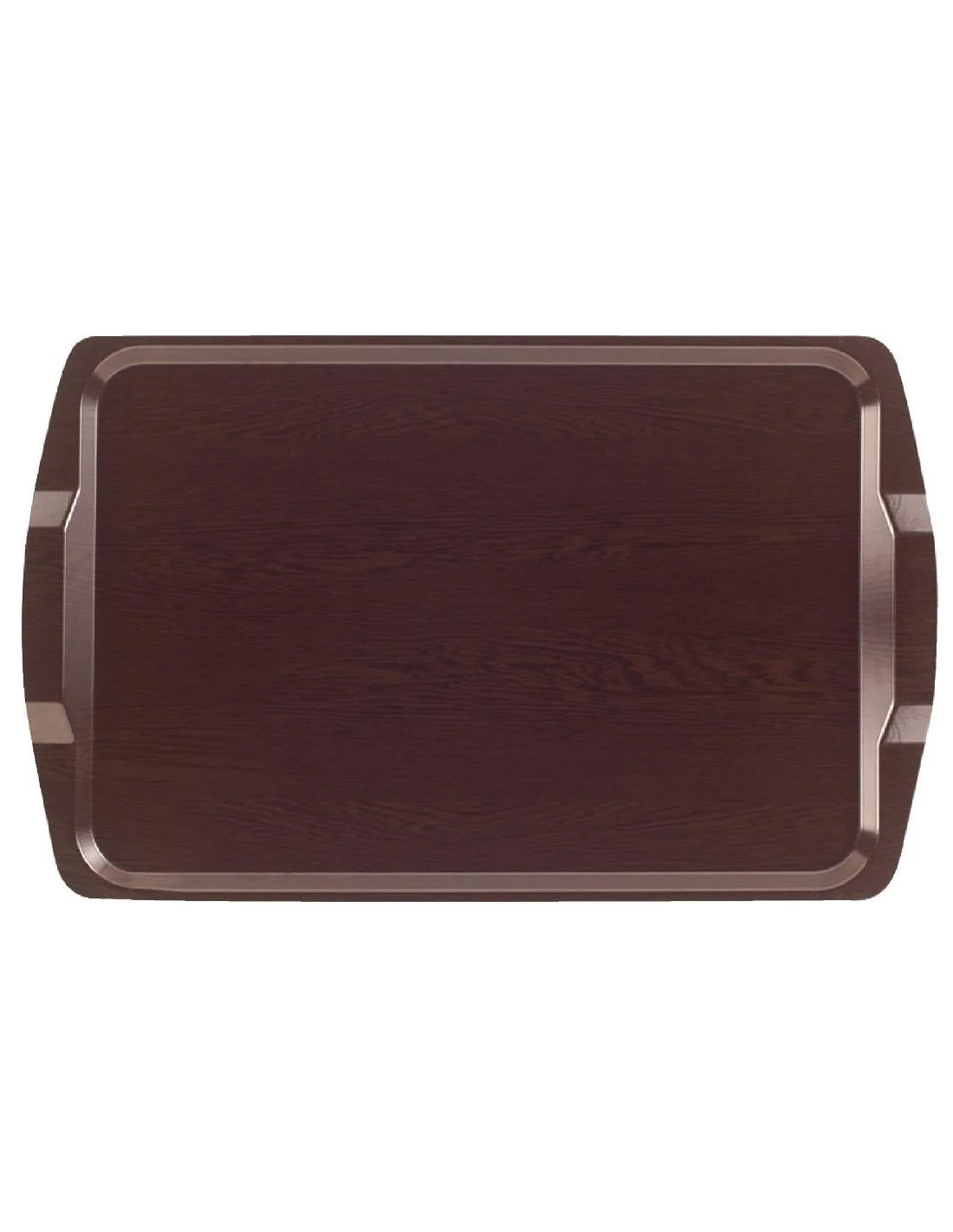 Plateau stratifié rectangulaire avec poignées Capri Cambro wengé 640mm