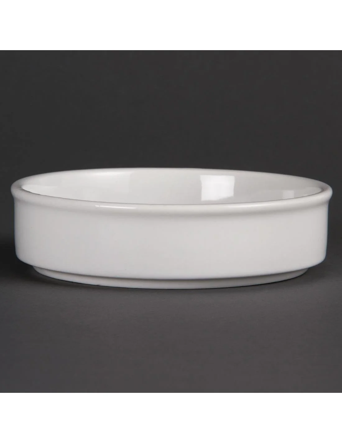 Plats empilables en porcelaine blanche Olympia 134mm (Lot de 6)