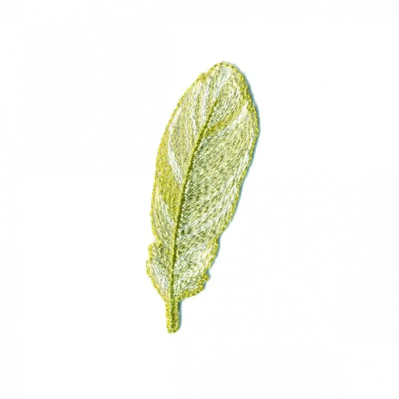 Plumes dorees 7x2cm - Beige doré