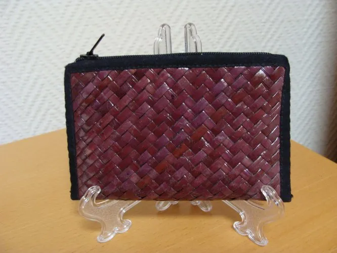 Porte-monnaie violet /paille