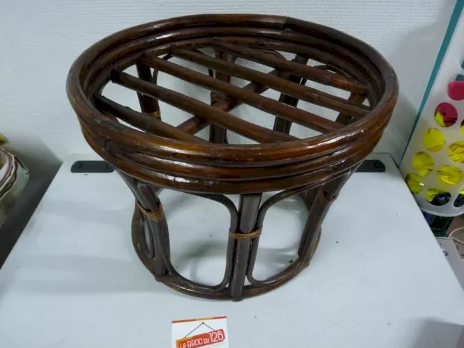 Pouf en rotin Marron