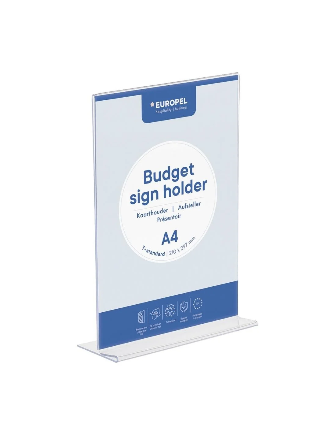 Présentoir de table Europel Budget T-standard A4 transparent