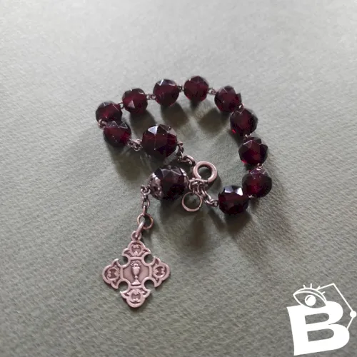 Rare chapelet dizainier, époque 1900, Art Nouveau