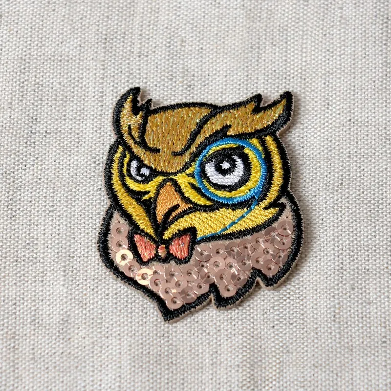 S ecusson corbeau et chouette sequin - Chouette