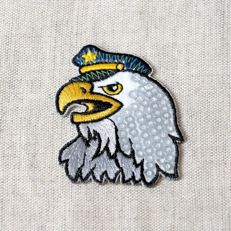 S ecusson corbeau et chouette sequin - Corbeau