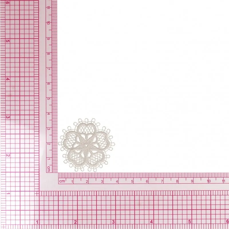S ecusson fleur dentelle - Blanc