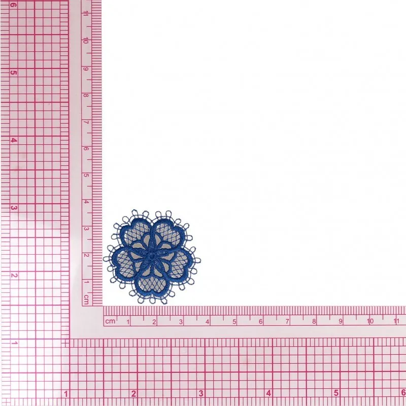 S ecusson fleur dentelle - Bleu