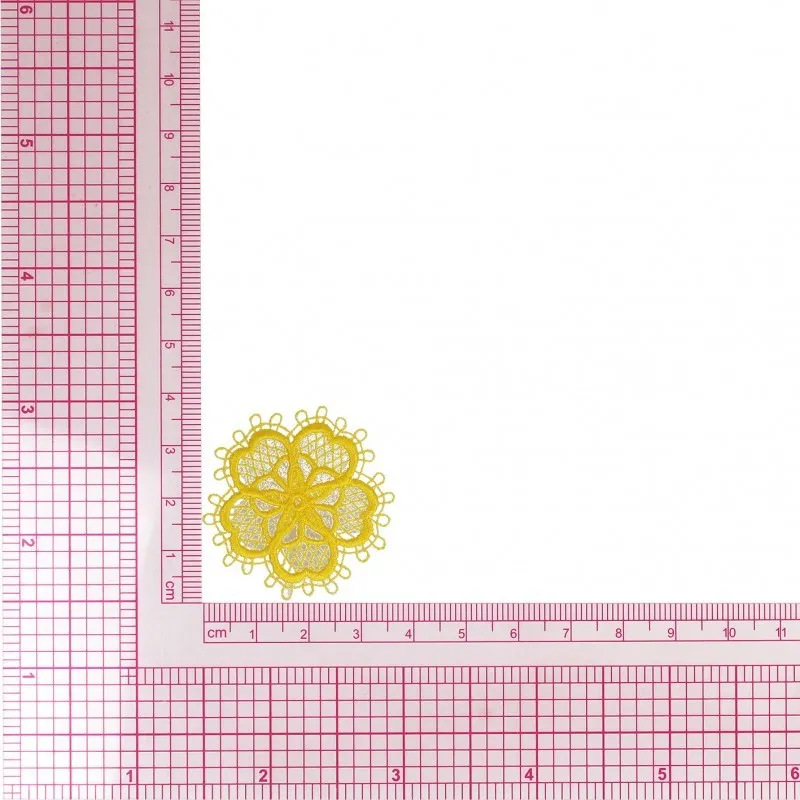 S ecusson fleur dentelle - Jaune