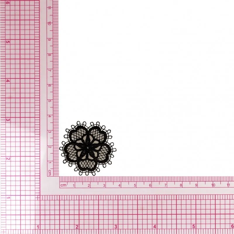 S ecusson fleur dentelle - Noir