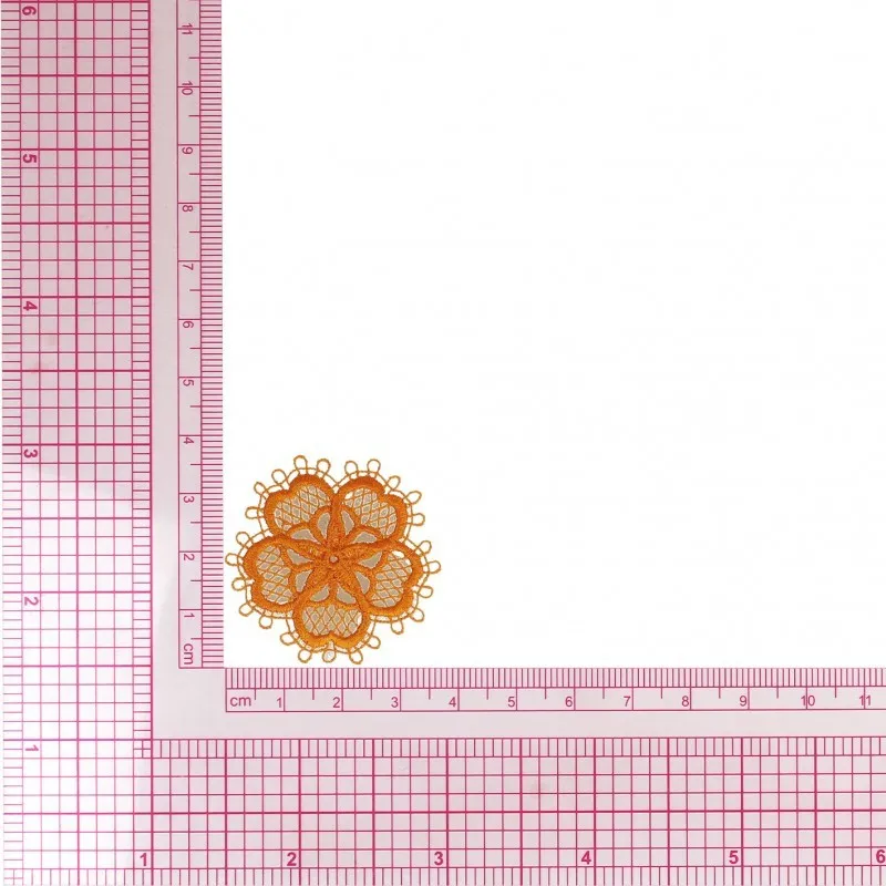 S ecusson fleur dentelle - Orange