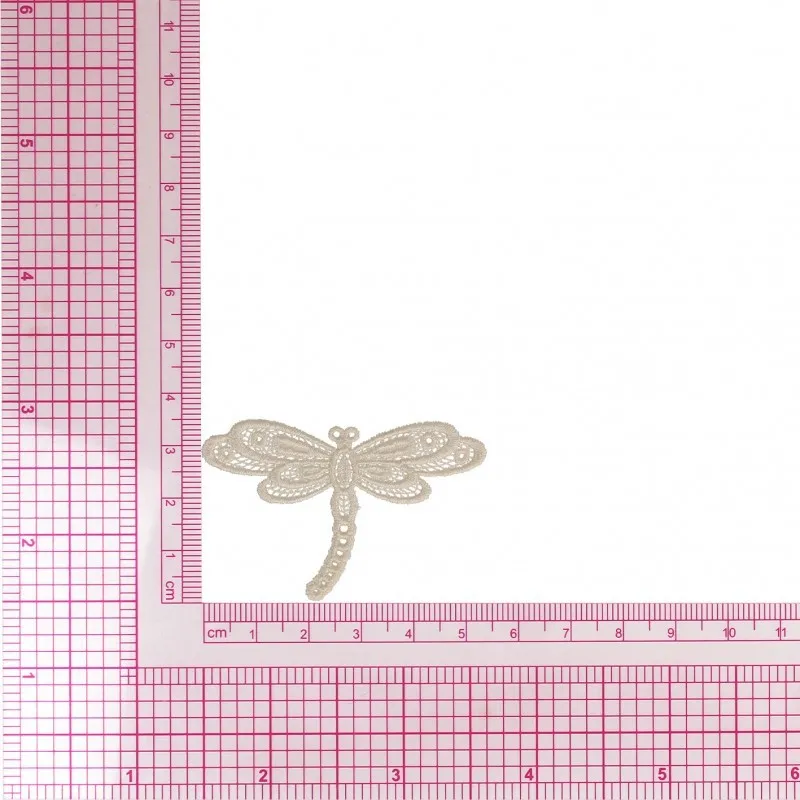 S ecusson libellule dentelle - Beige