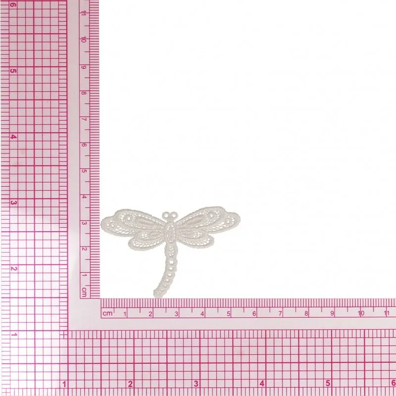 S ecusson libellule dentelle - Blanc