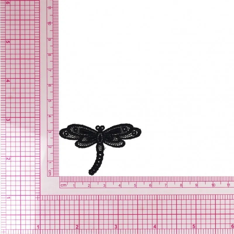 S ecusson libellule dentelle - Noir