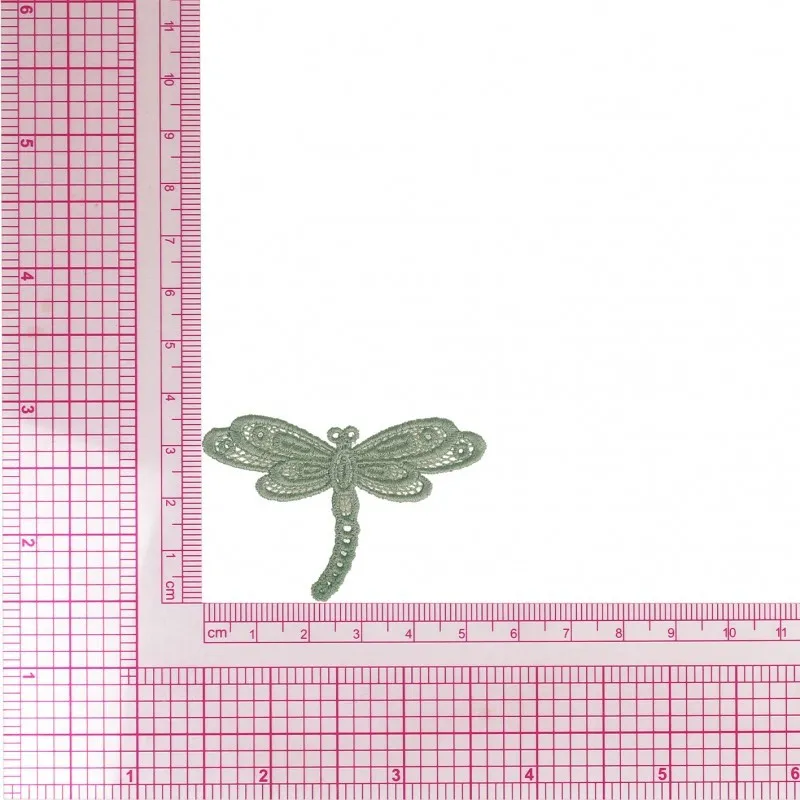 S ecusson libellule dentelle - Vert amande