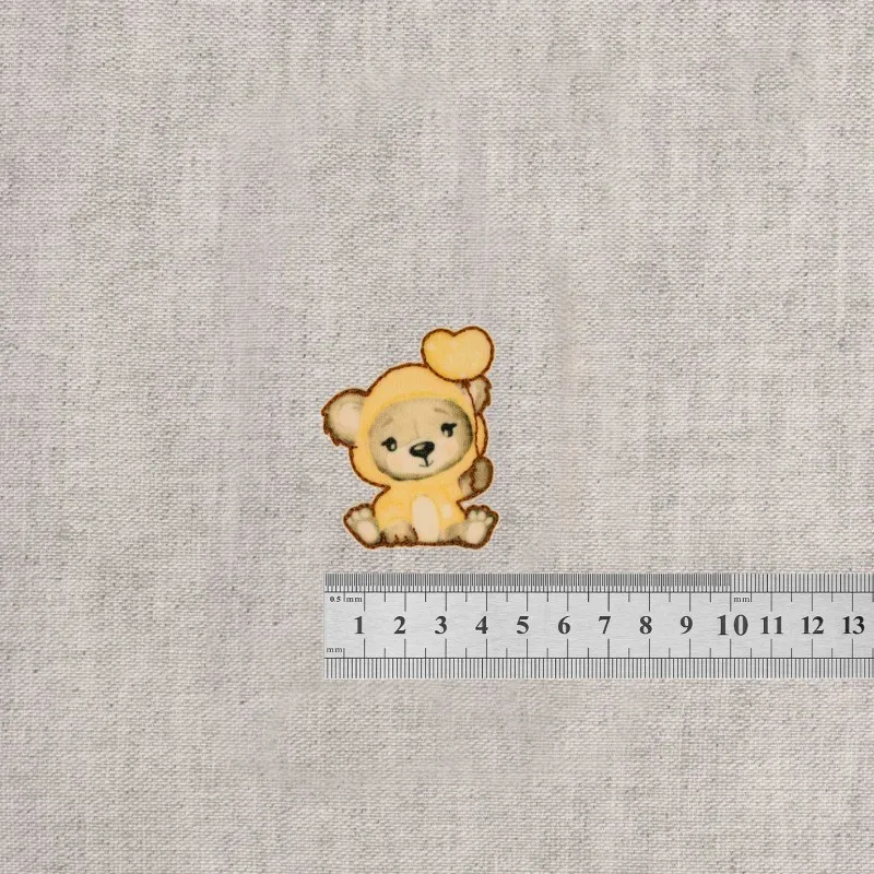 S ecusson ourson avec ballon - Jaune pâle