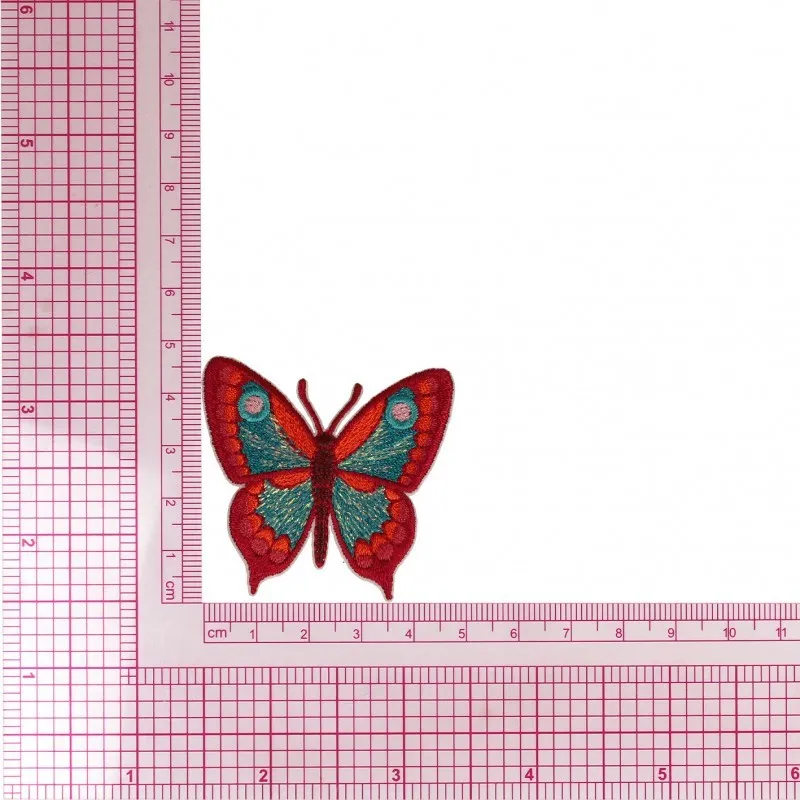 S ecusson papillon - Bleu rouge