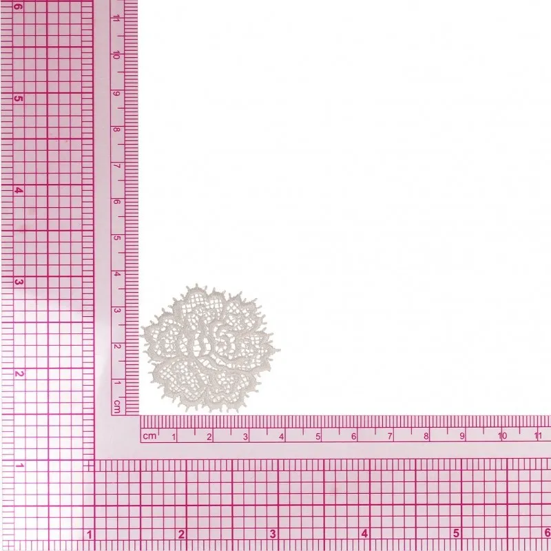 S ecusson rose dentelle - Blanc