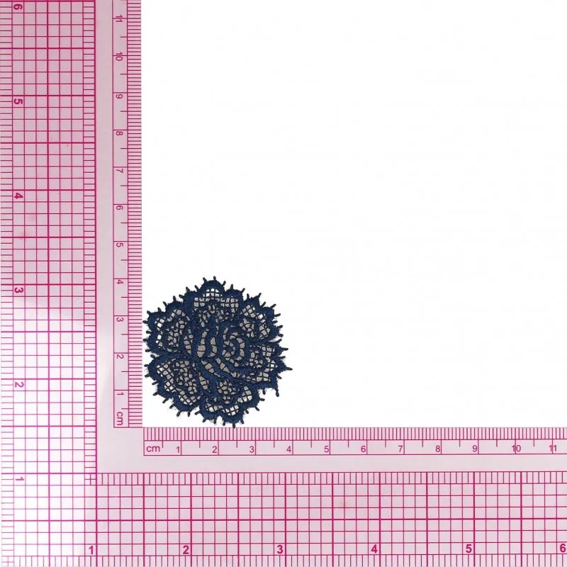 S ecusson rose dentelle - Marine