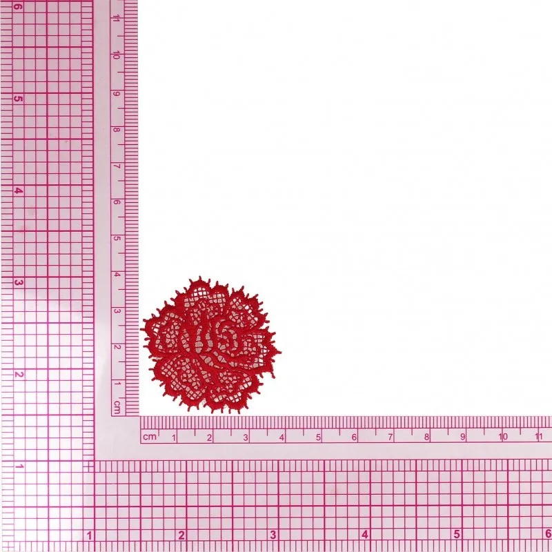 S ecusson rose dentelle - Rouge
