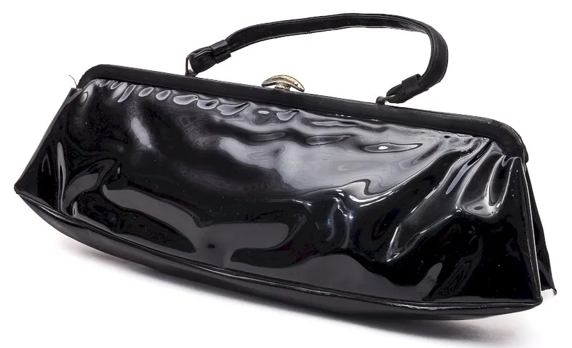 Sac baguette en vinyle noir