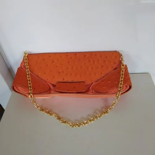 sac pochette vintage des années 80 orange