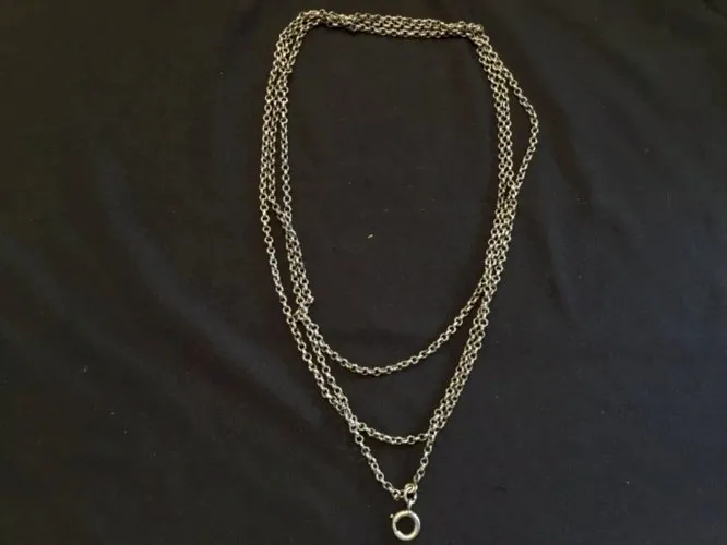 Sautoir 19 eme en argent chaines