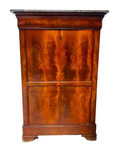 Secrétaire Louis Philippe en acajou et placage XIX siècle