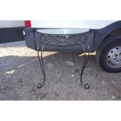 Selette Fer Forgé Plateau Verre