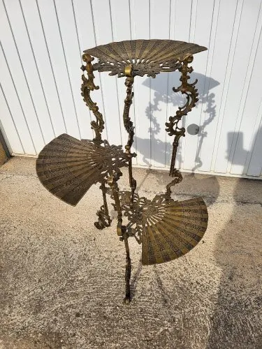 SELLETTE GUERIDON 3 NIVEAUX EN BRONZE NAPOLEON III PORTE PLANTES DU XIX ème