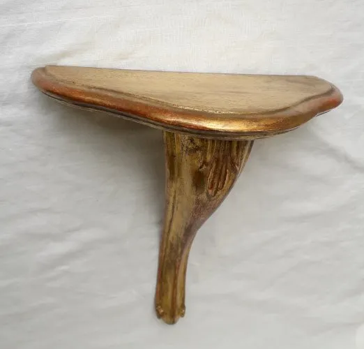 Sellette murale bois doré