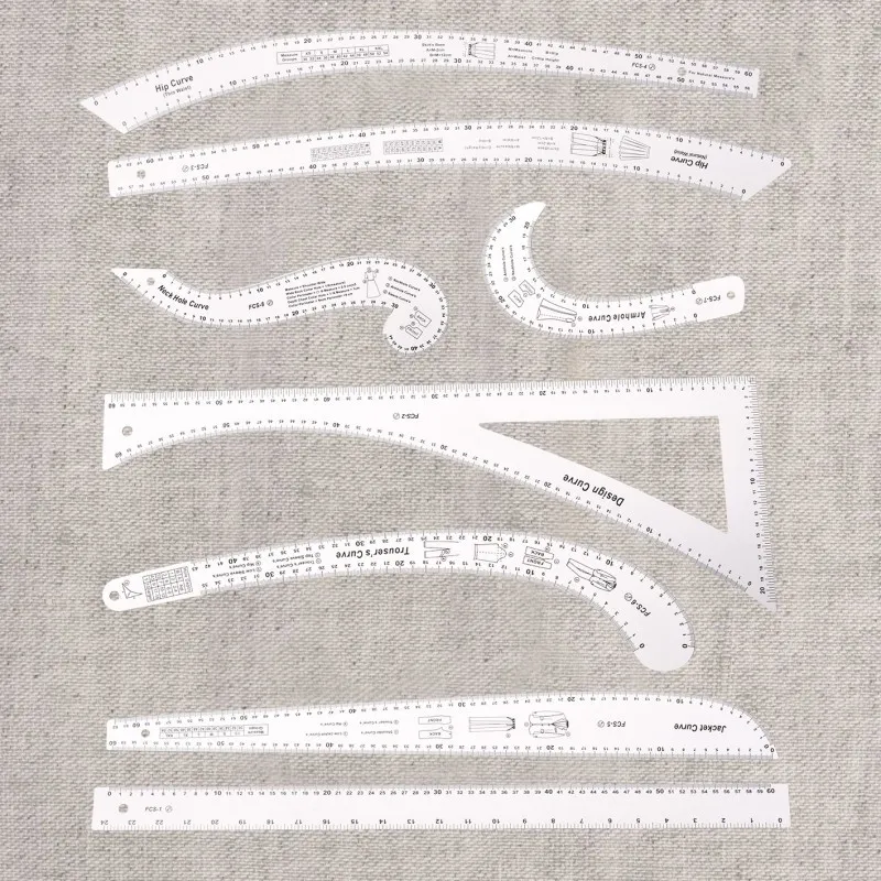 Set de 8 pieces de regles Blanc -