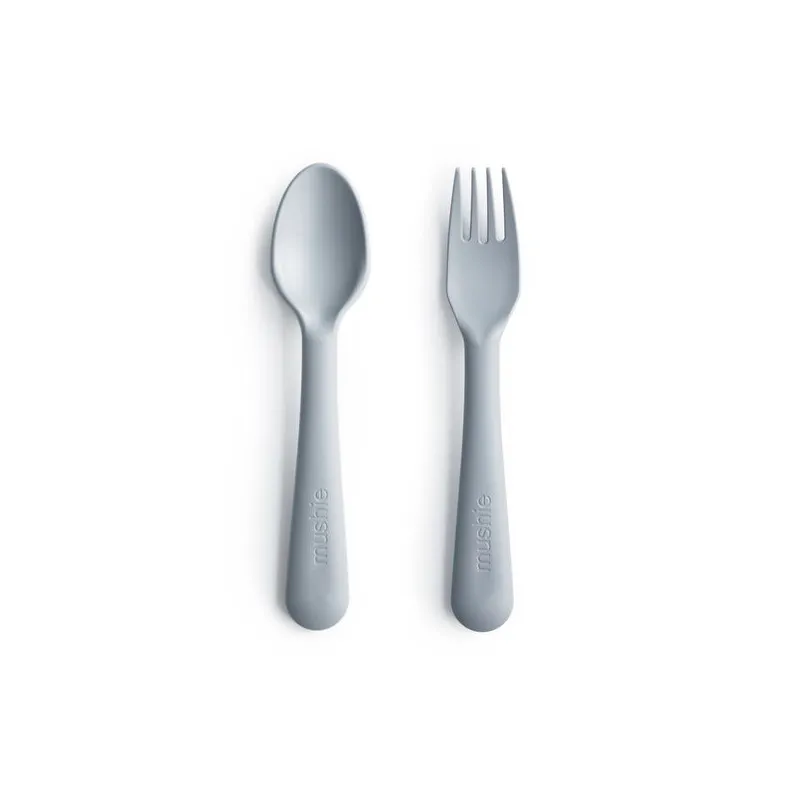 set tenedor y cuchara mushie cloud