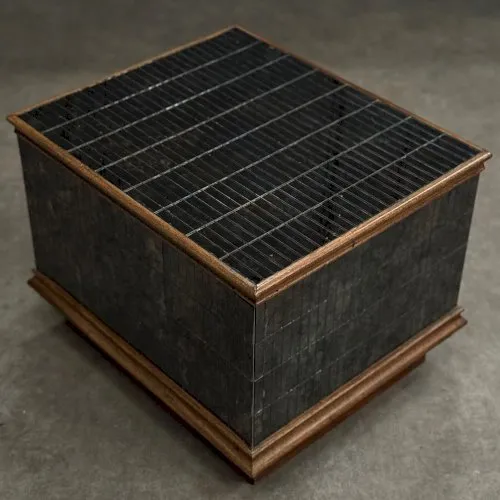 Socle pour statue porte-plantes en miroirs XXe baguettes en bois L8831