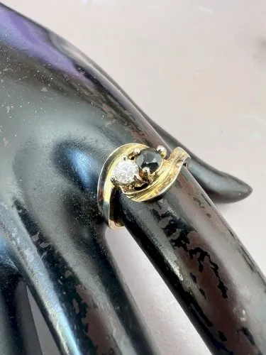 Solide bague vintage Toi Et Moi Taille 56fr Ou 18 mm