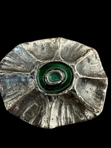 Solide Broche design Createur abstrait émail vers 1970 Vintage Unisexe Collector