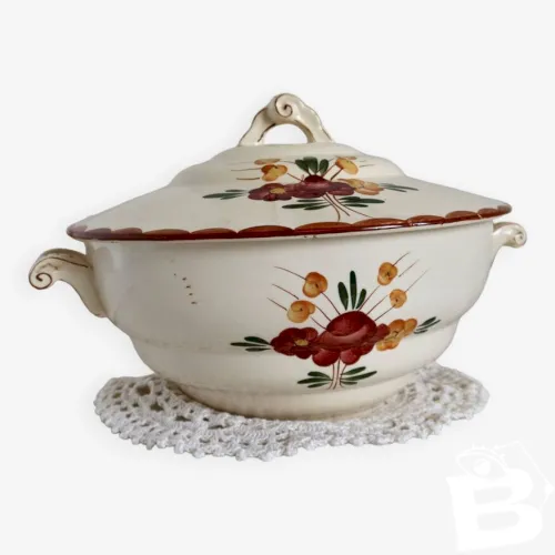 Soupière vintage faïence Longchamp modèle Agen