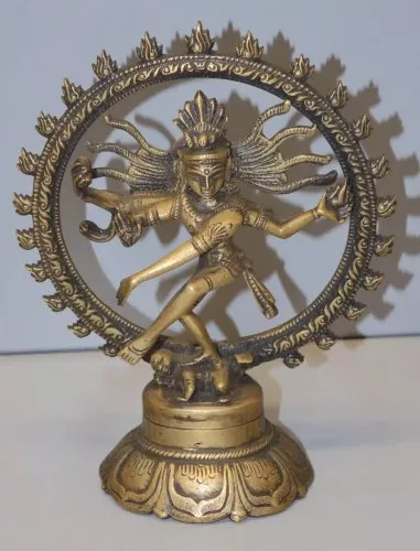 - STATUETTE BRONZE HINDOUE SHIVA BRAHMA VISHNA COLLECTION VITRINE déco D