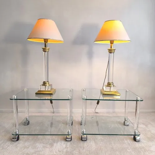 Sublimes tables d’appoint, bouts de canapé, table de chevets, tables basses Marais International en état neuf